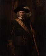 REMBRANDT Harmenszoon van Rijn Portrait of Floris soop as a Standard-Bearer (mk33) oil painting on canvas